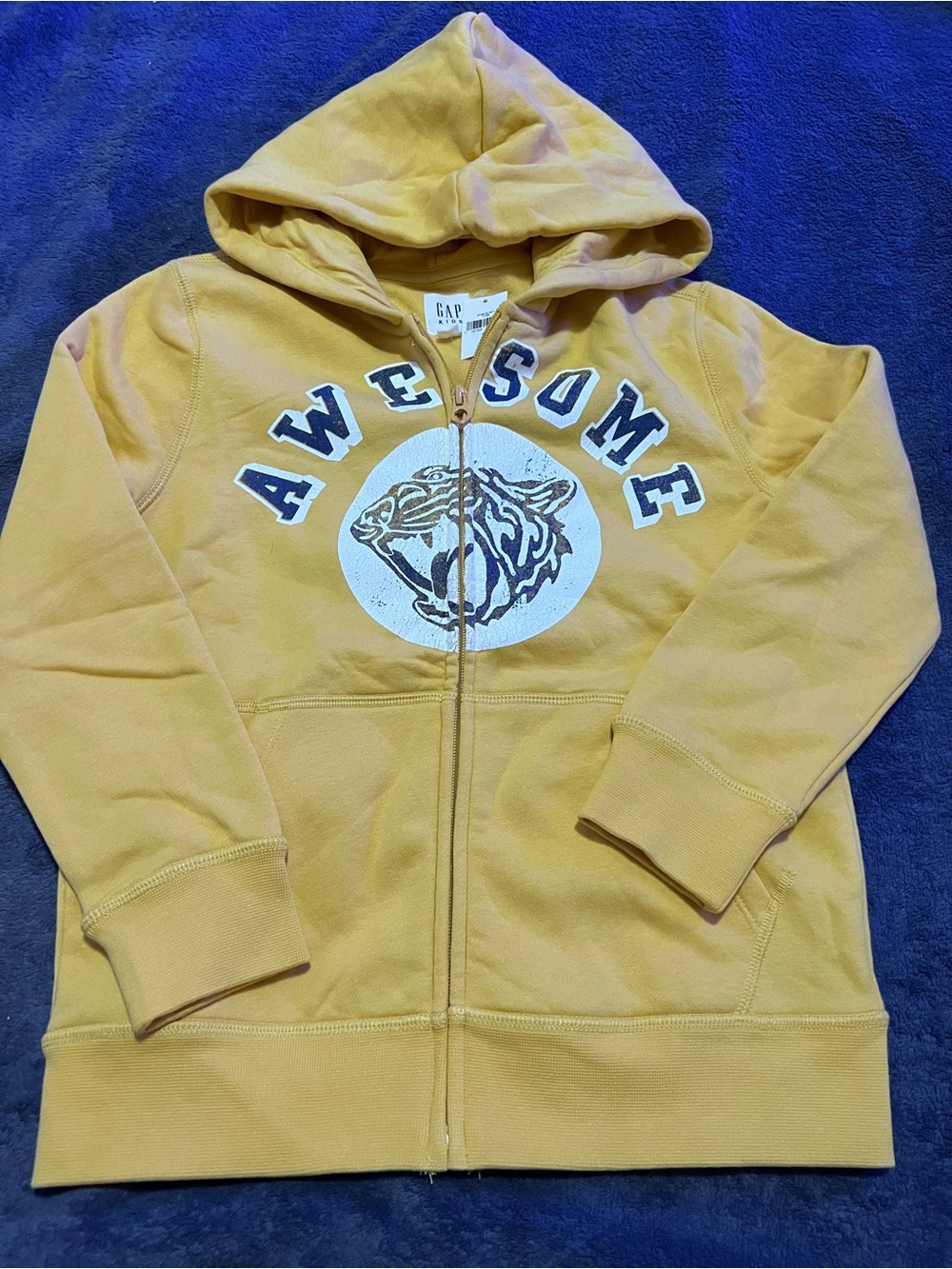 NWT Boys GAP Yellow 'Awesome' Full Zip Hoodie